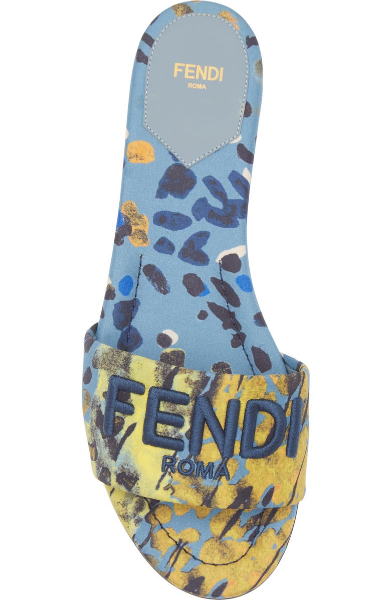 Fendi Signature Slide Sandal, Alternate, color, Blue