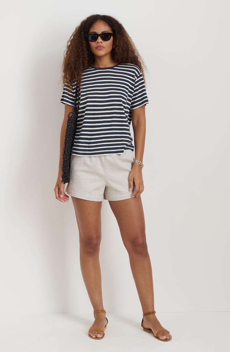 Alex Mill Garcon Stripe Linen Blend T-Shirt, Alternate, color, Navy / Off White