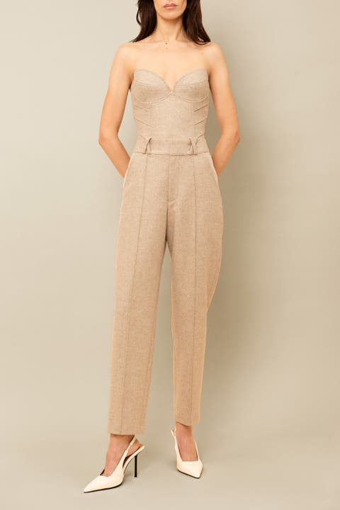 Aconitum Tailored Wool Mesh-Detail Trouser