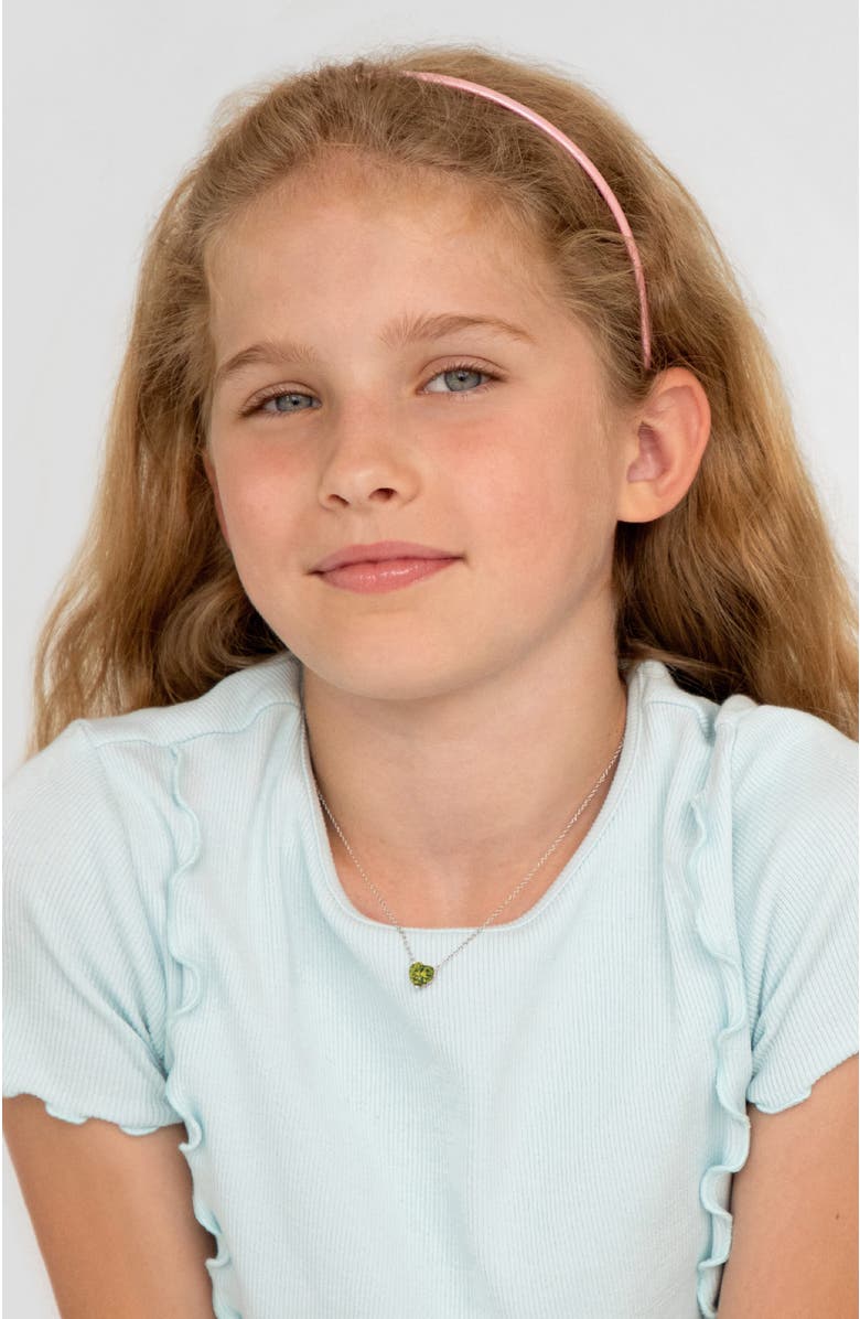 In Season Jewelry Prong CZ Birthstone Heart Necklace, Alternate, color, August