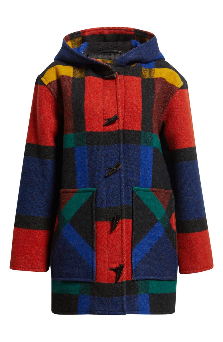 Pendleton Plaid Virgin Wool Duffle Coat, Alternate, color,