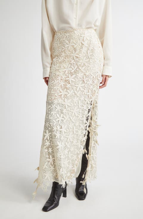 Guipure Lace Maxi Skirt