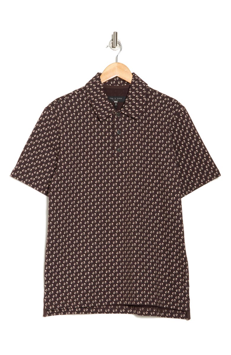 rag & bone Geo Print Cotton Polo, Alternate, color, 