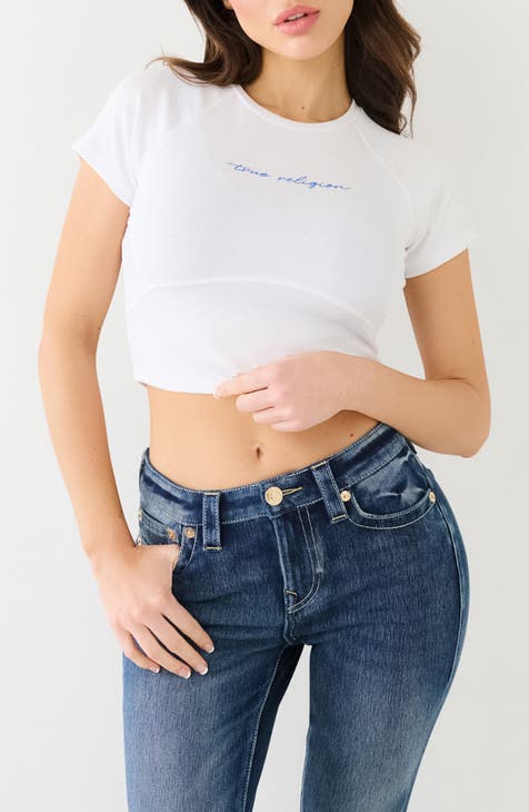 Rib Logo Crop T-Shirt