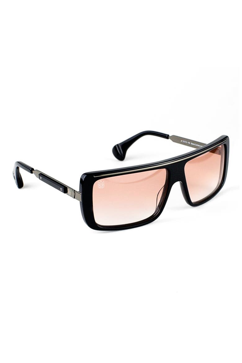 54mm Rectangular Gradient Sunglasses, Alternate, color, BLACK