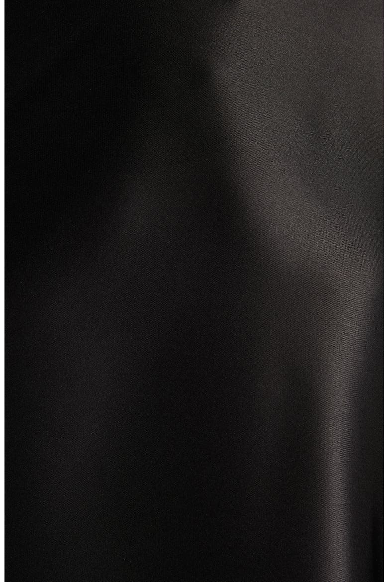 Fluid Silk Satin Cape Maxi Dress, Alternate, color, DOUBLE BLACK