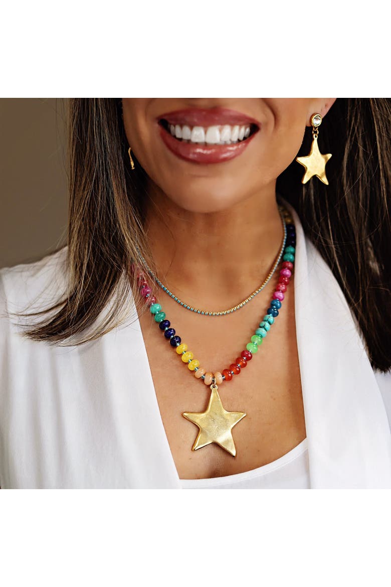 Alani Rainbow Star Necklace, Alternate, color, Rainbow