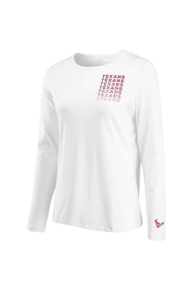 Women's WEAR by Erin Andrews White Houston Texans Repeat Tri-Blend Long Sleeve T-Shirt, Alternate, color, WHITE