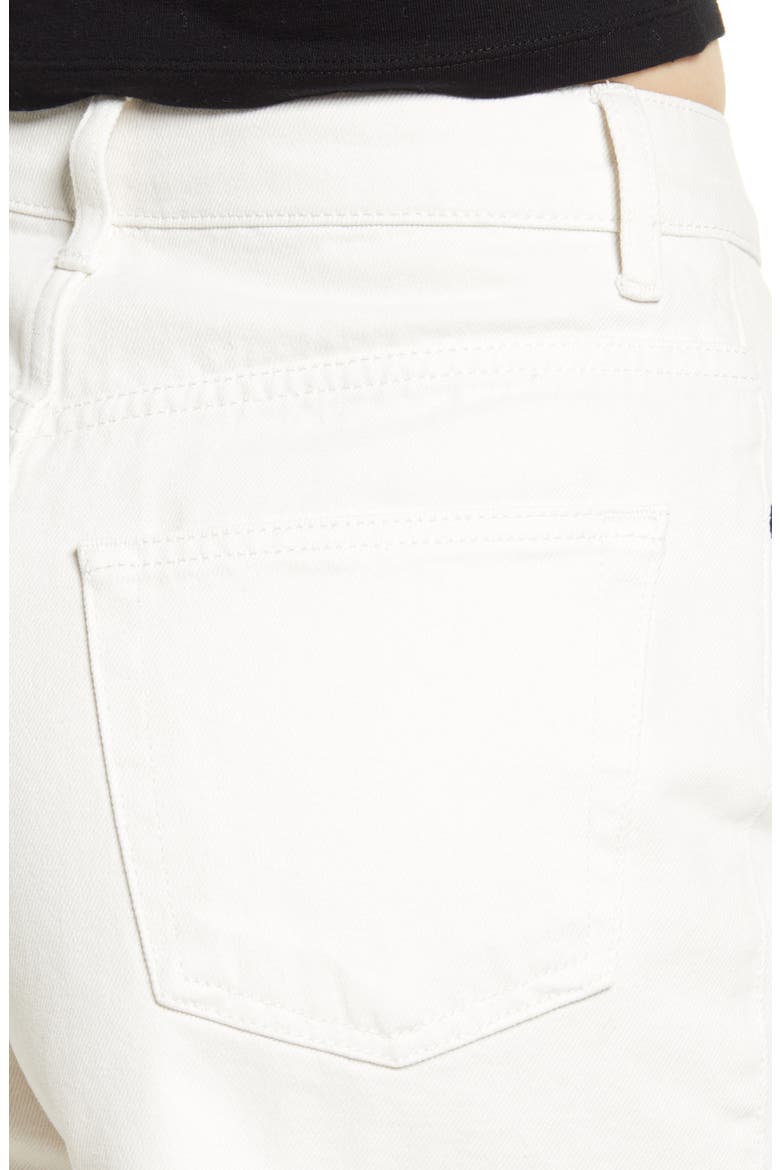 A-Line Ripped Denim Mom Shorts, Alternate, color, WHITE