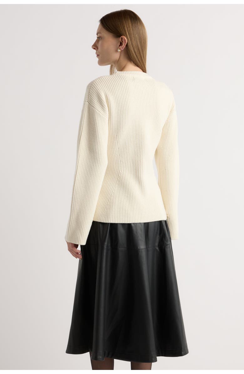 Modern Citizen Minali Ribbed Sculpted Sweater, Alternate, color, Cream