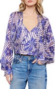 CIEBON Betty Print Split Neck Top