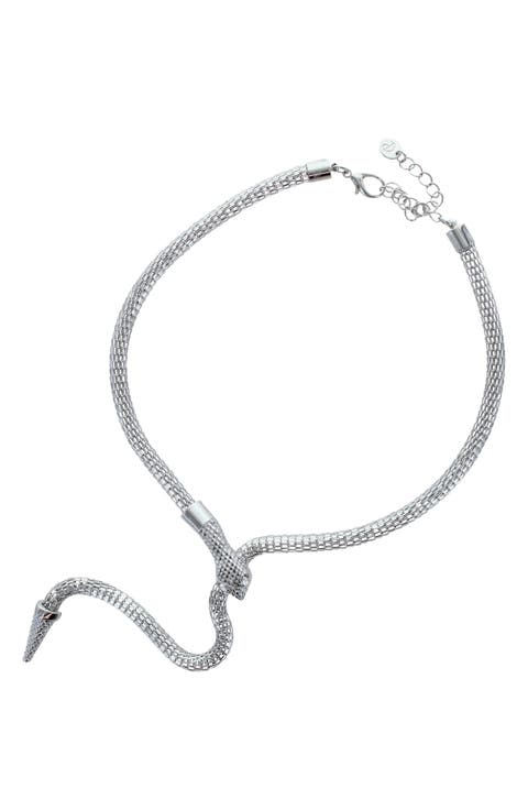 Snake Eyes Mesh Drop Necklace