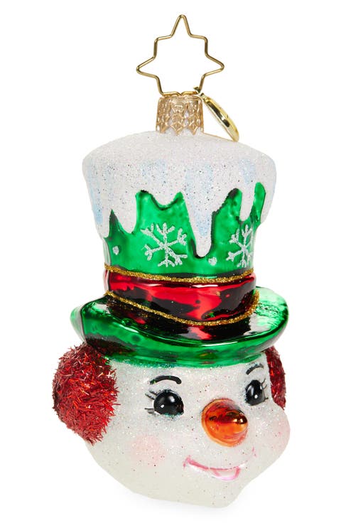 Top Hat Tidings Glass Ornament