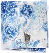 CLIFTON WILSON Print Linen Pocket Square