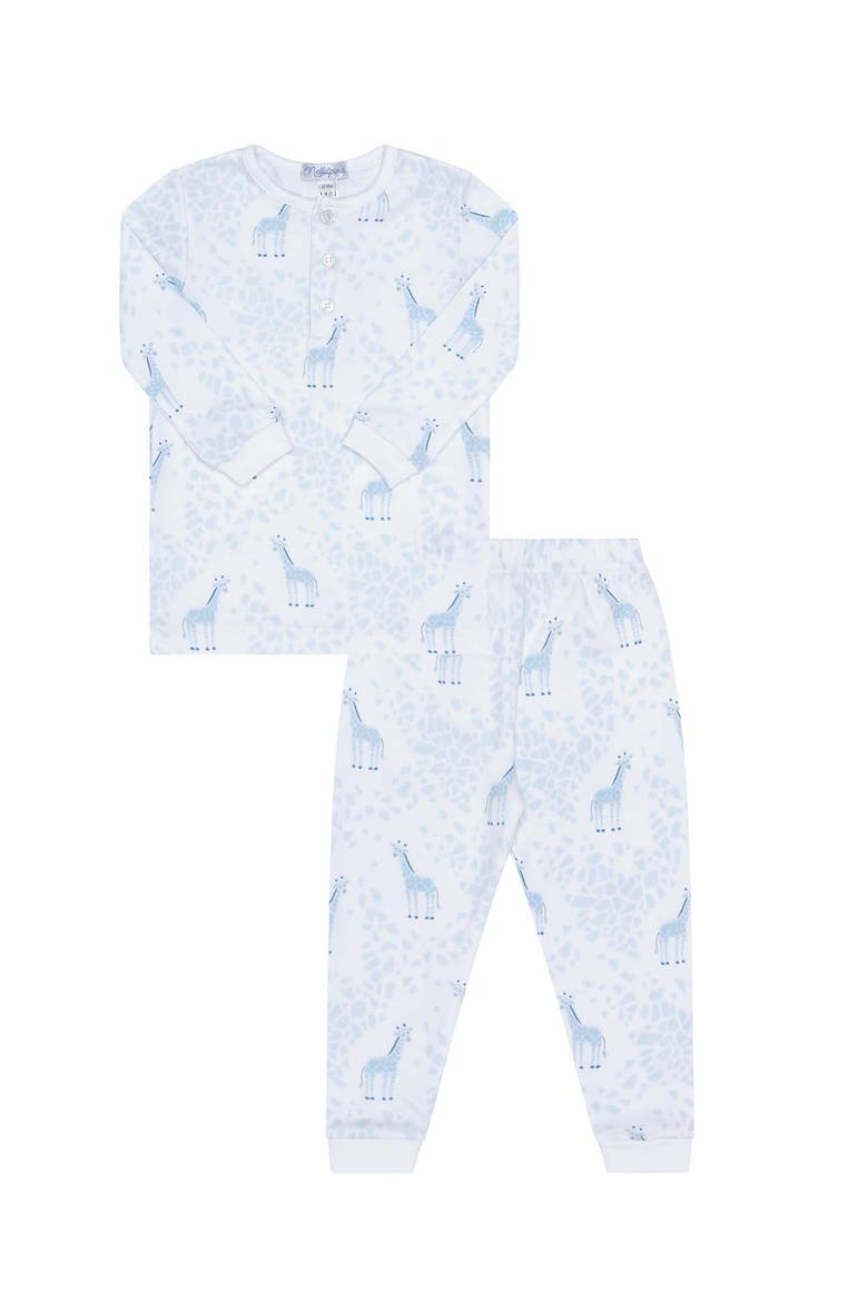 Blue Giraffe Print Pajama - Baby, Alternate, color, Blue