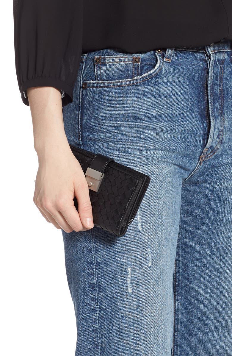 Bottega Veneta Intrecciato Leather French Wallet, Alternate, color, 