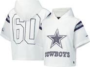 THE WILD COLLECTIVE Women's The Wild Collective  White Dallas Cowboys Mesh Short Sleeve Hoodie T-Shirt