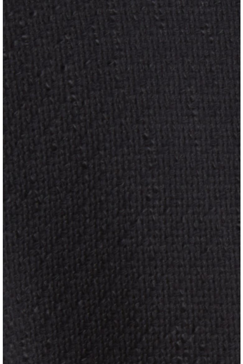 Eclipse Crop Cotton Blend Bouclé Tweed Blazer, Alternate, color, BLACK