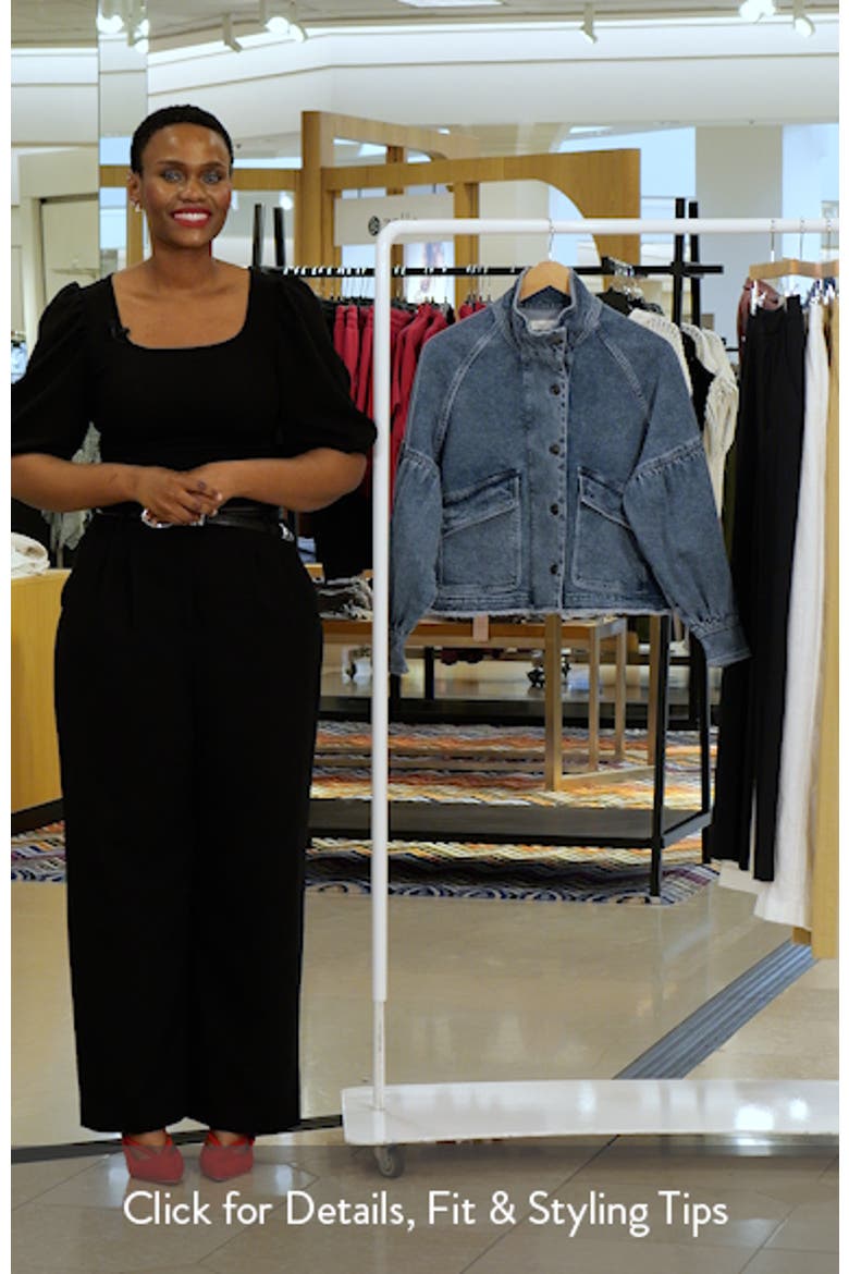 Blouson Sleeve Denim Jacket video