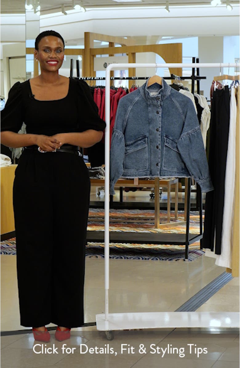 Blouson Sleeve Denim Jacket, sales video thumbnail