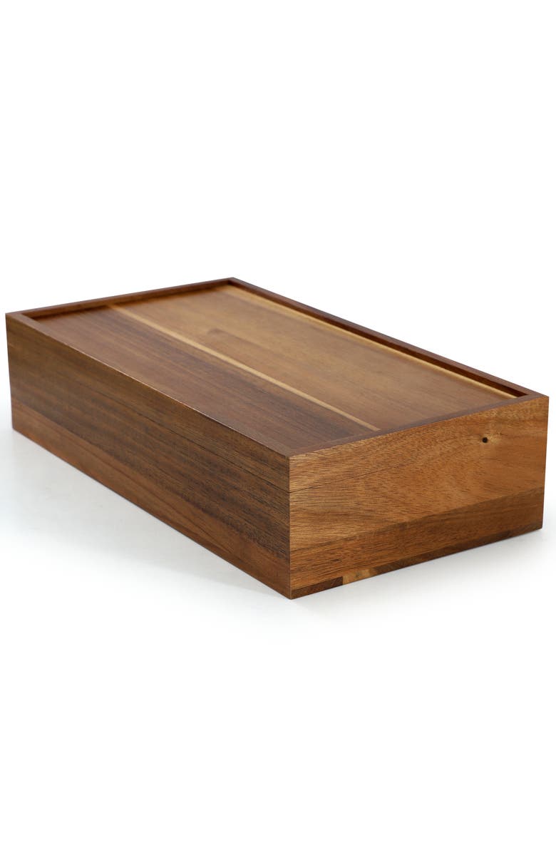 Megachef Wood Tea Box Organizer, Alternate, color, Acacia