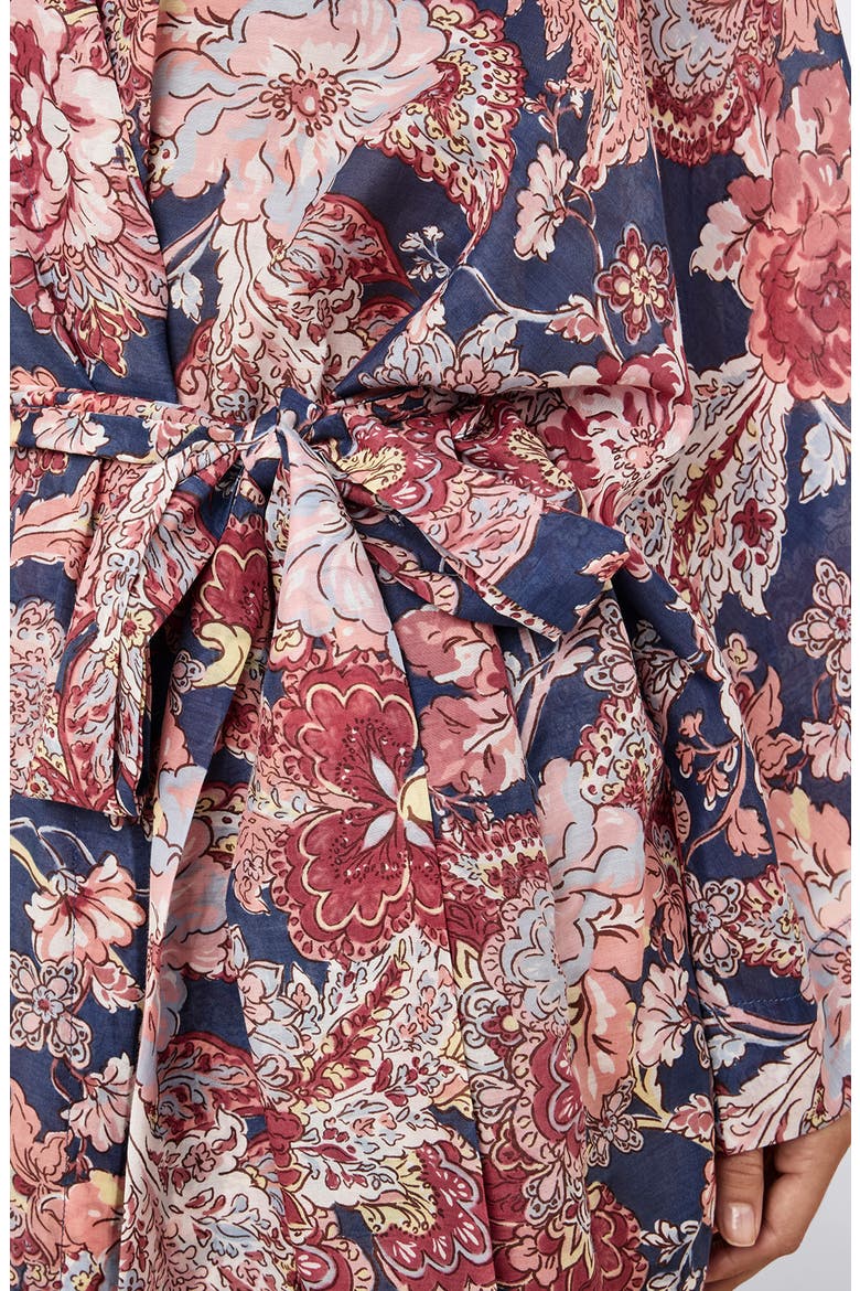 Ella Cotton & Silk Robe, Alternate, color, BLUE INDIGO