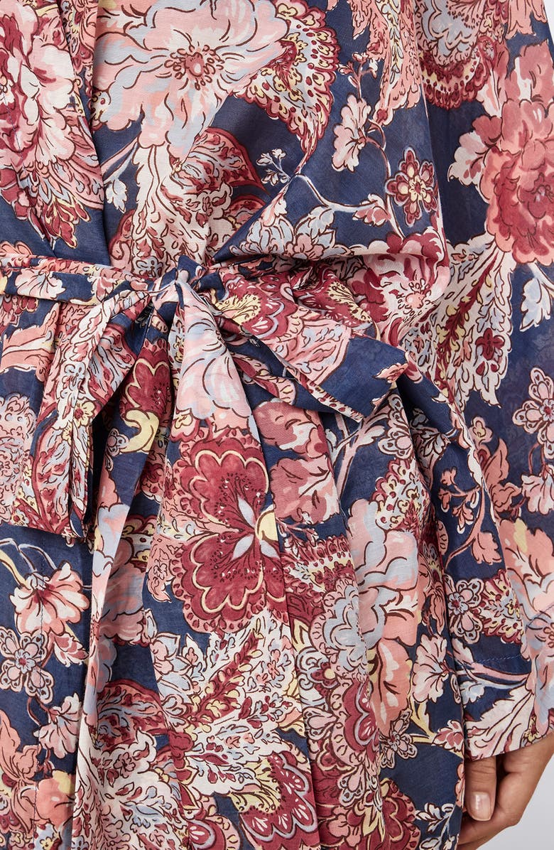 Papinelle Ella Cotton & Silk Robe, Alternate, color, Blue Indigo