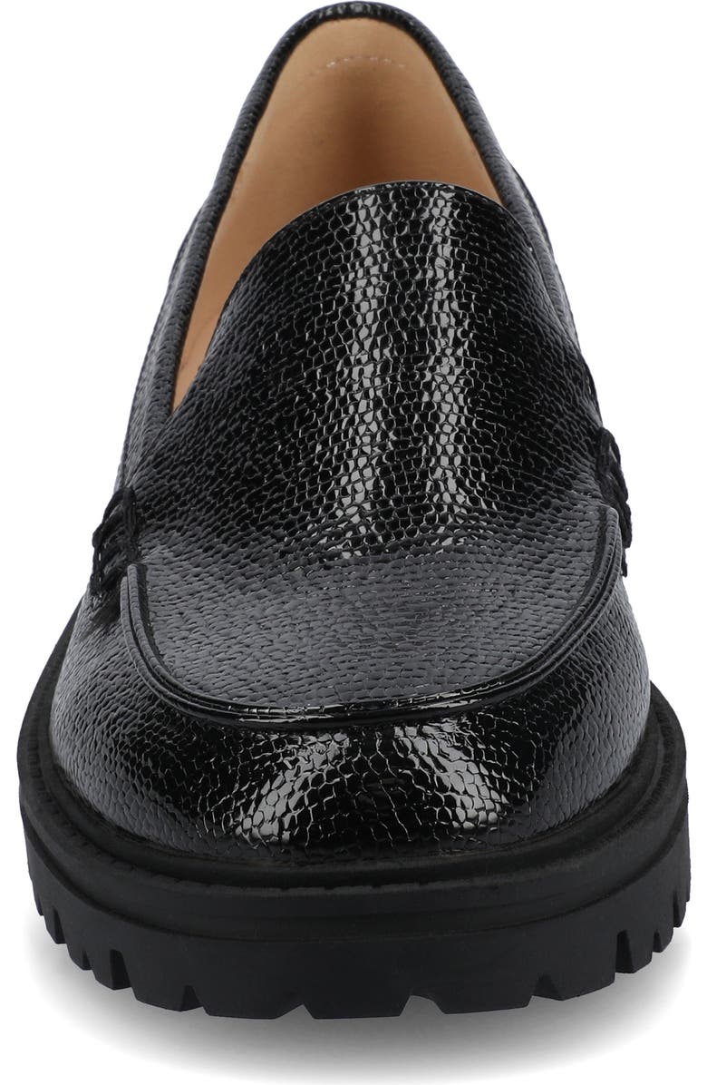 Journee Collection Ericka Lug Sole Platform Loafer - Wide Width, Alternate, color, Black Lizard