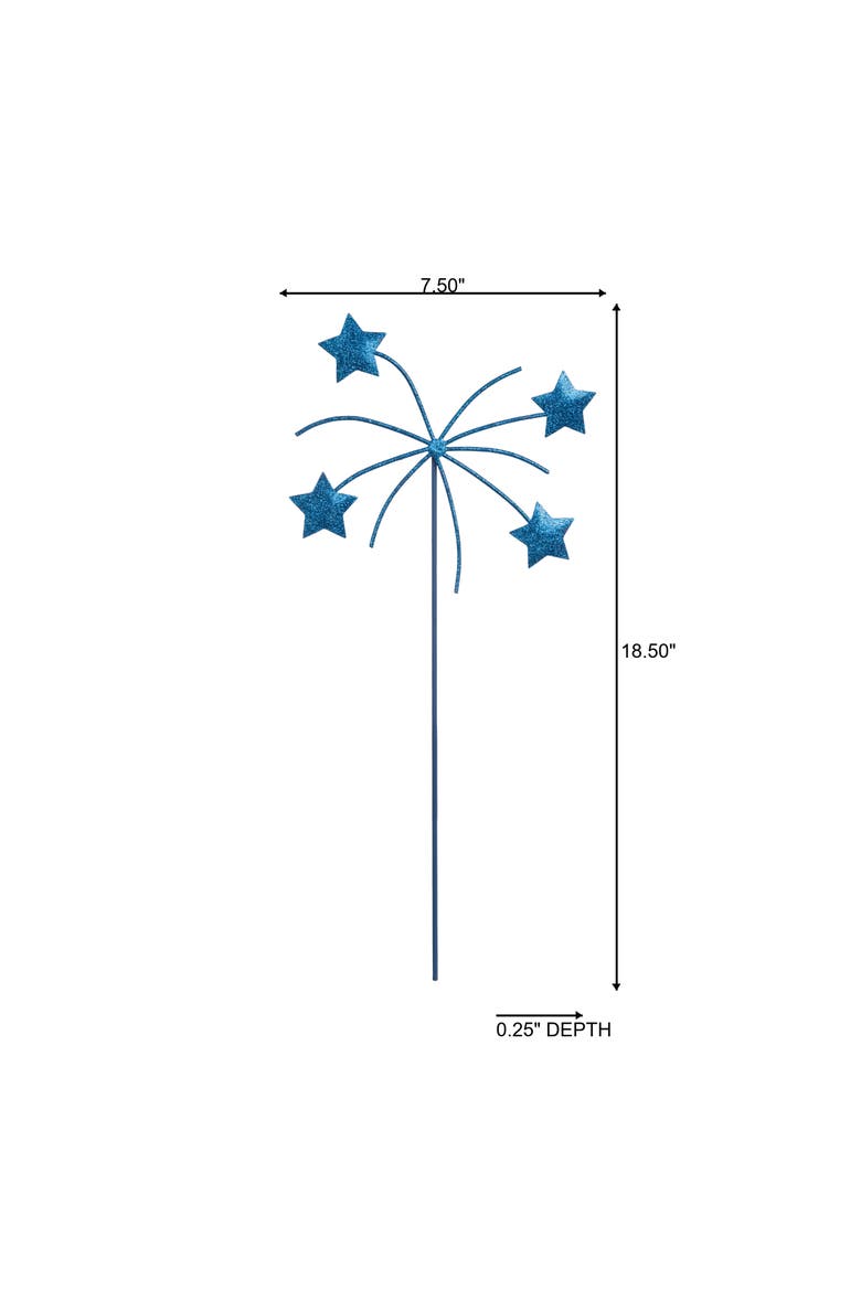Metal Star Pick Blue for Spring Home Decor, Alternate, color, Blue