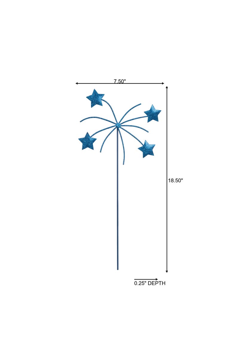 Transpac Metal Star Pick Blue for Spring Home Decor, Alternate, color, Blue