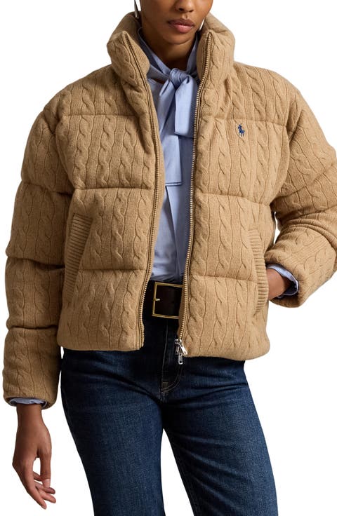 Cable Wool & Cashmere Puffer Jacket