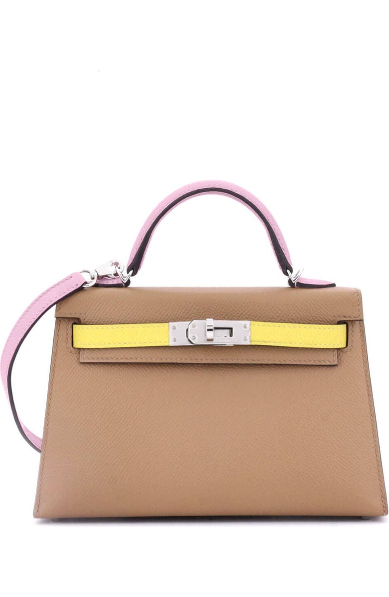 Pre-Owned Hermes Kelly Mini II Bag Tricolor Epsom with Palladium Hardware 20, Main, color,