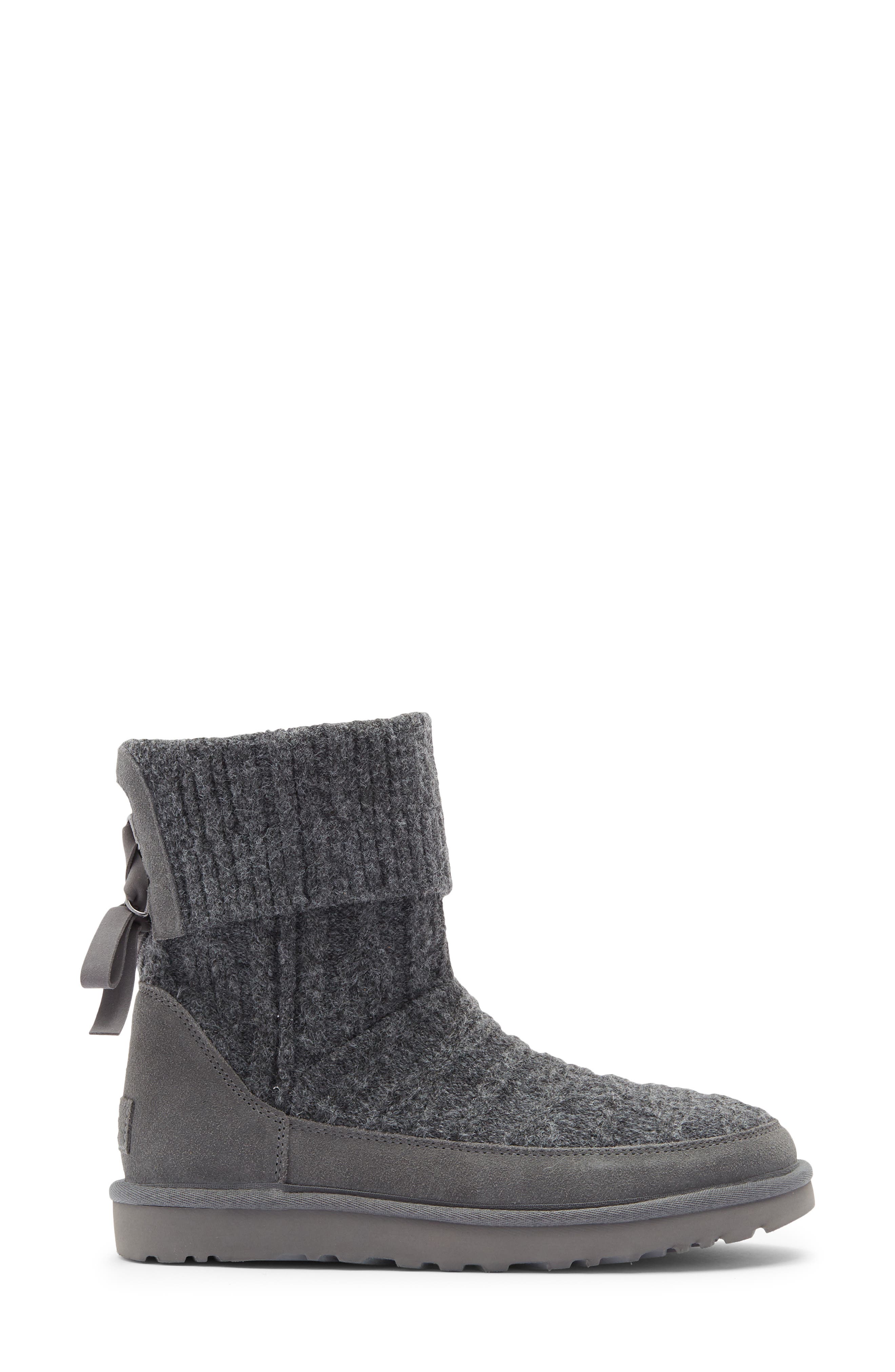 UGG<sup>®</sup> Classic Mini Cable Knit Bootie, Alternate, color, Moon Gray