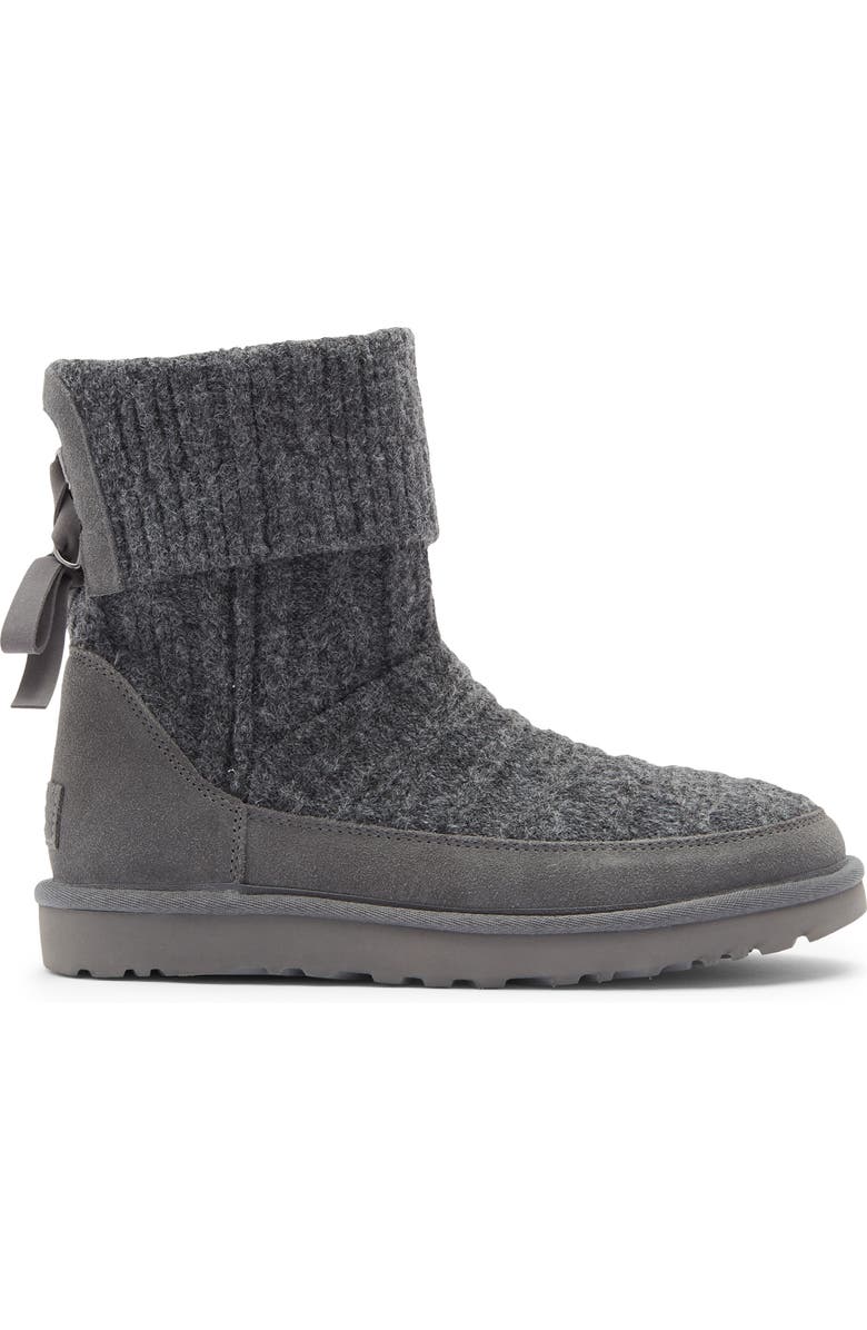 UGG<sup>®</sup> Classic Mini Cable Knit Bootie, Alternate, color, Moon Gray