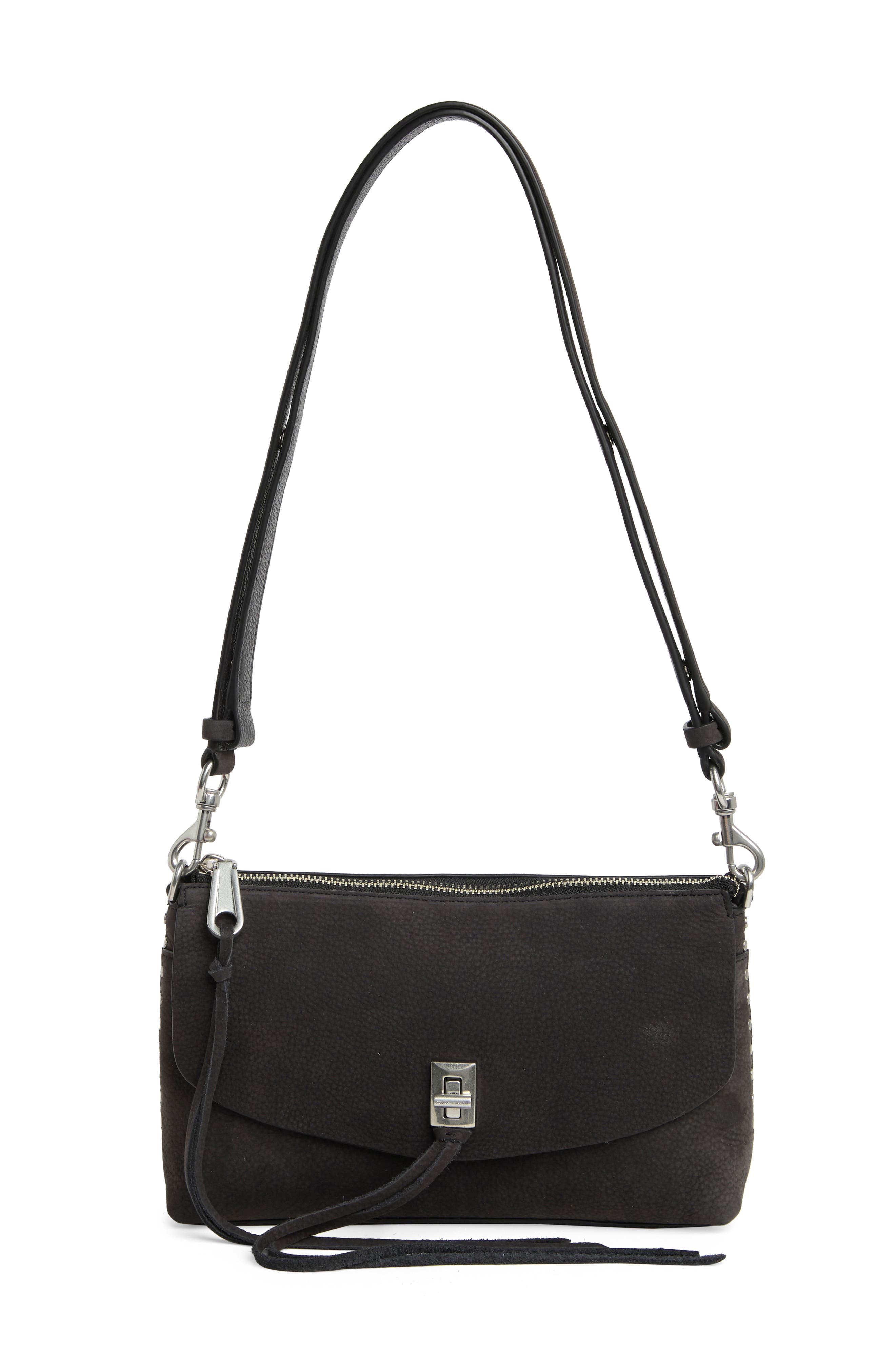 Rebecca Minkoff Darren Top Zip Leather Crossbody Bag, Main, color, 