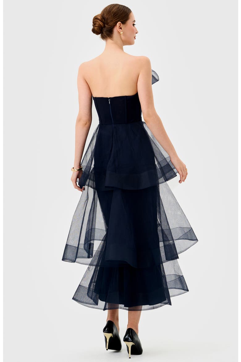 Mae Tiered Ruffle Midi, Alternate, color, NAVY