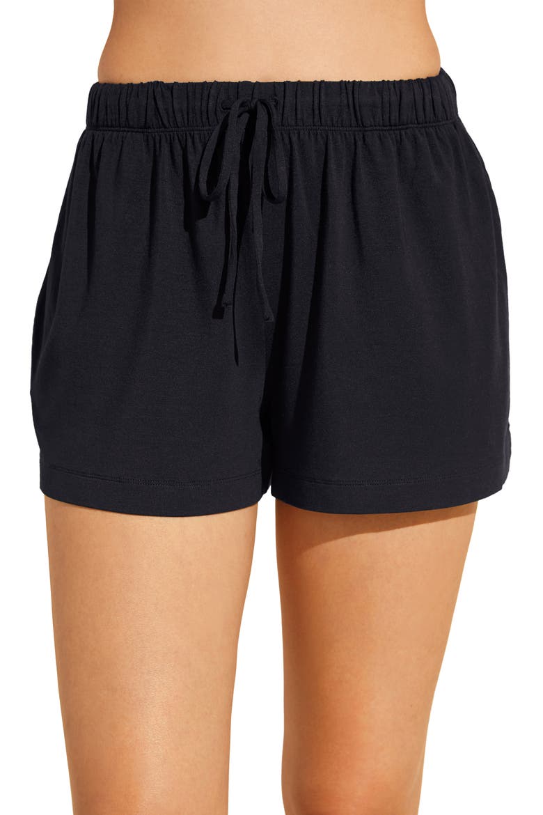 Gisele Stretch Modal Pajama Shorts, Main, color, BLACK