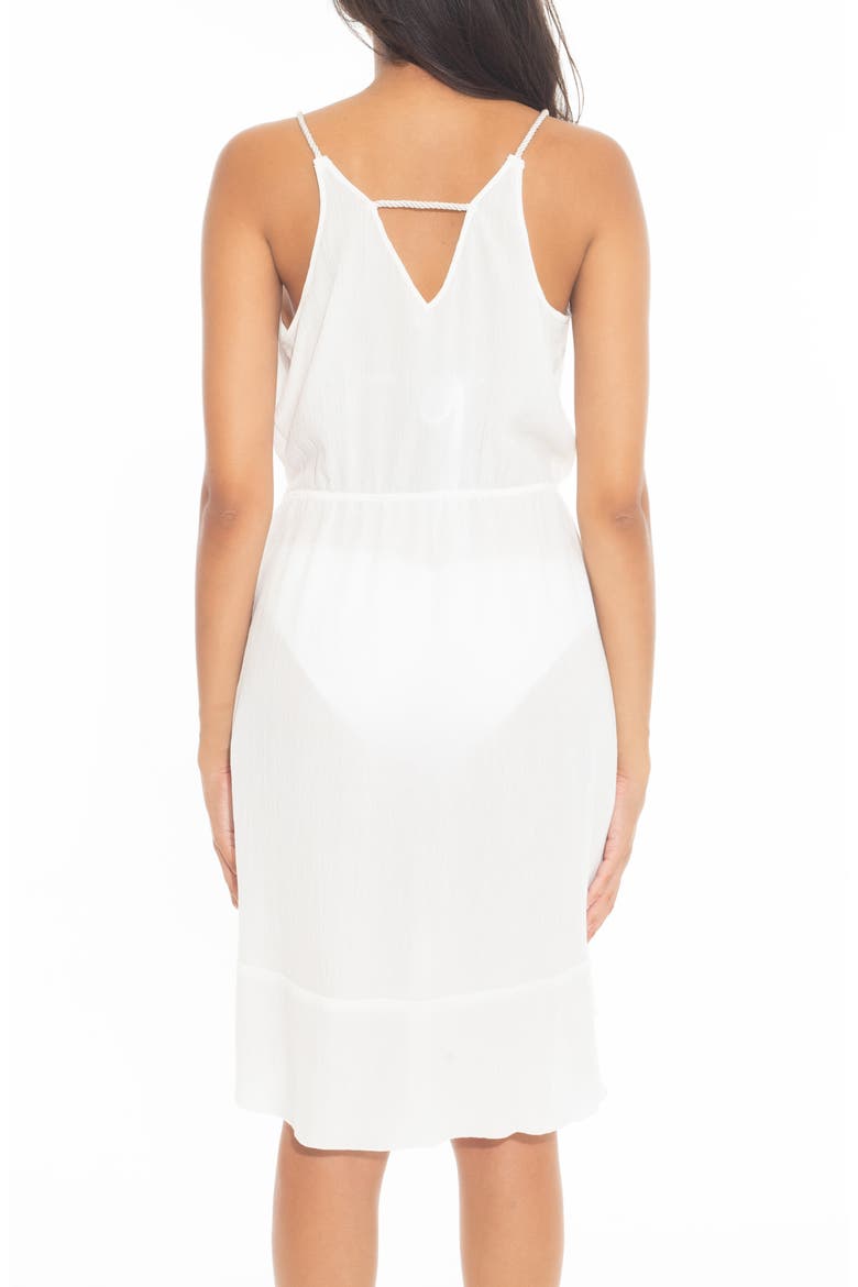 With a Twist High/Low Cover-Up Wrap Dress, Alternate, color, WHITEDNU
