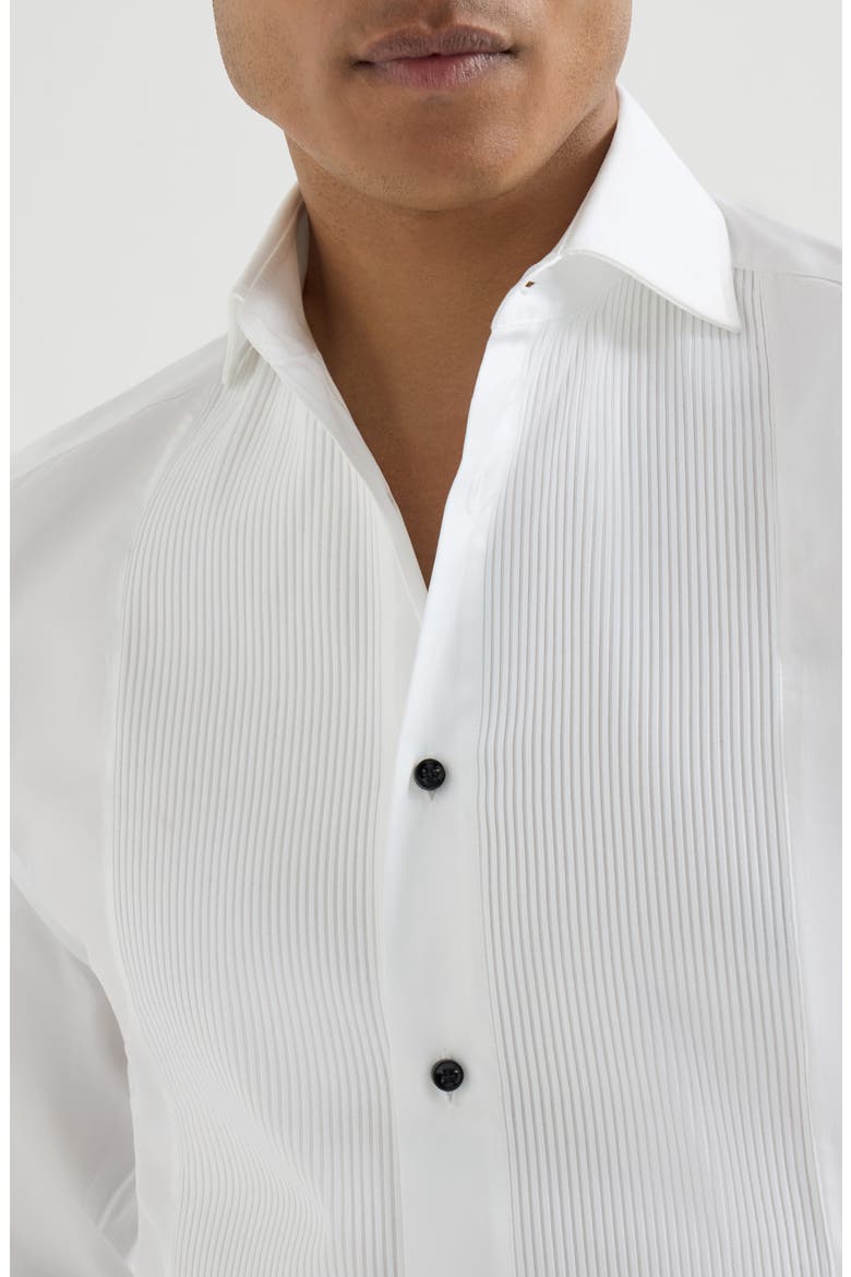 Tuxedo shirt with pleating, Alternate, color, White