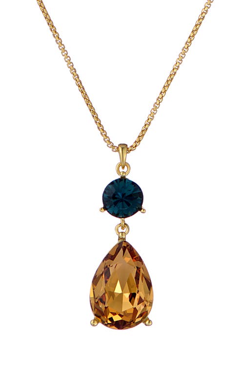Ted Baker Tearsa Crystal Teardrop Pendant Necklace In Orange