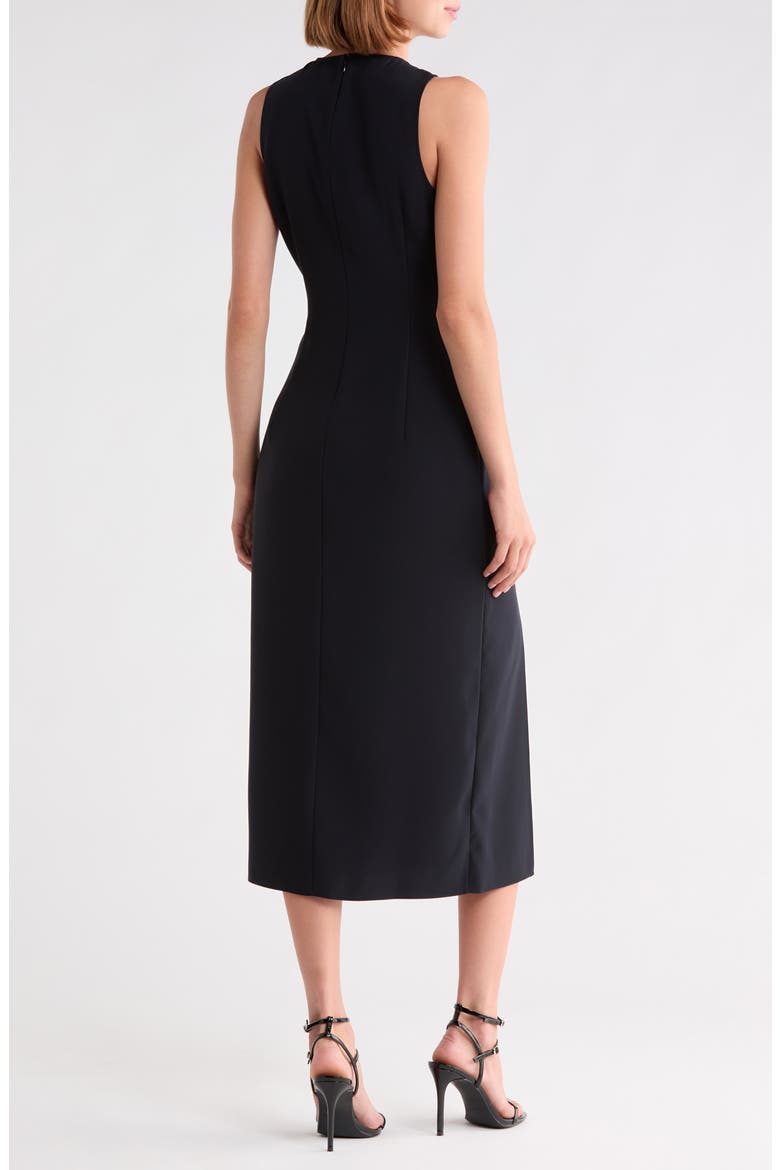 Halter Neck Slit Seam Midi Dress, Alternate, color, BLACK