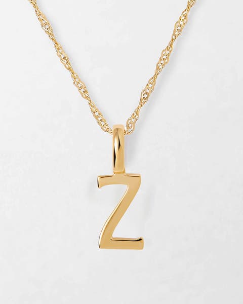 Solid Gold Initial Necklace