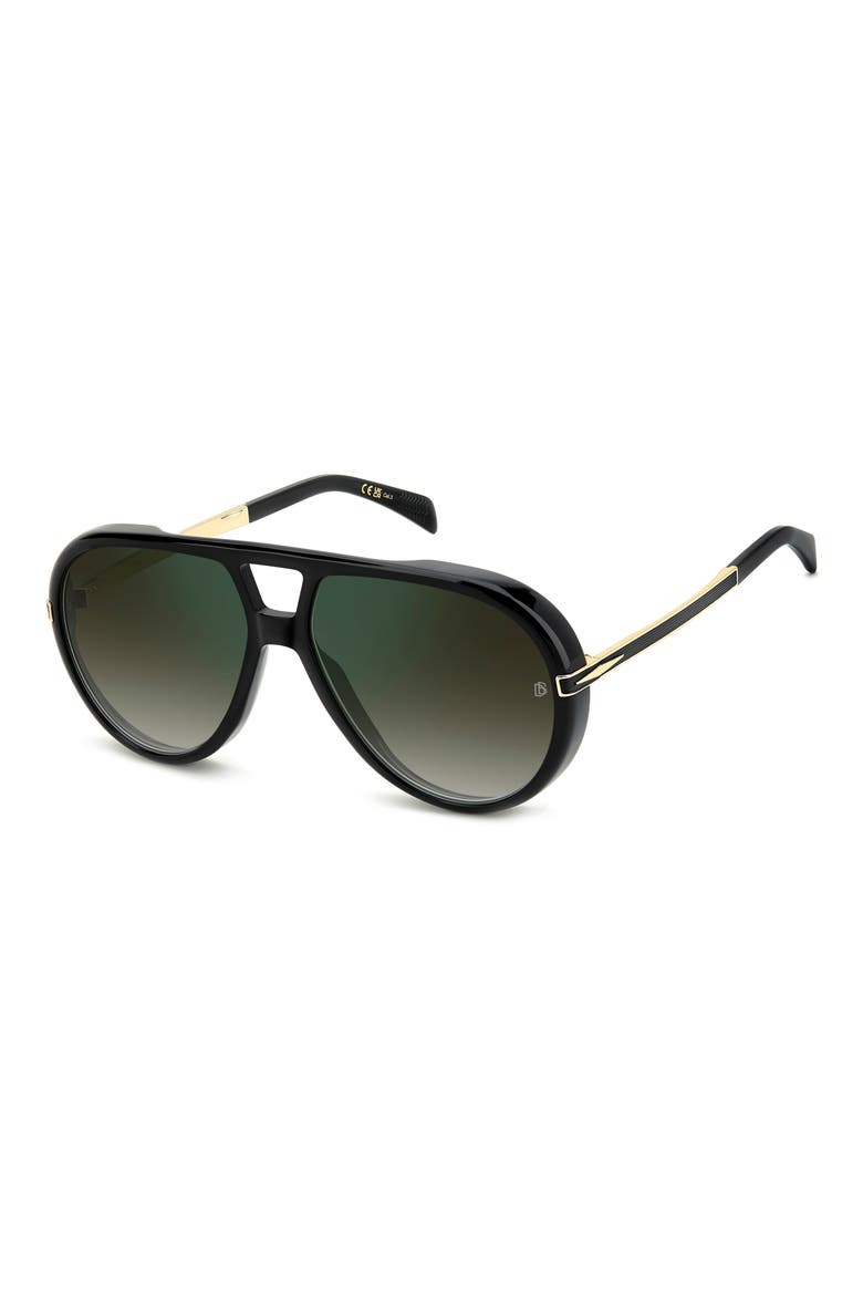 Voyager 61mm Pilot Sunglasses, Alternate, color, BLACK GOLD/ GREEN SF GRN SP