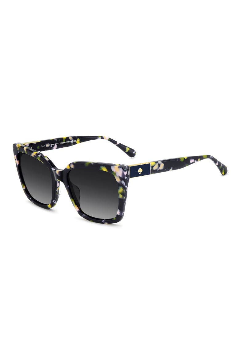 lilah 55mm gradient polarized square sunglasses, Alternate, color, BLACK MULTICOLOR/ GREY POLAR