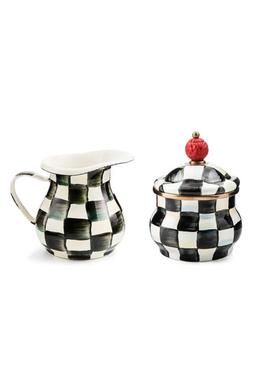 Mackenzie-childs Mackenzie Childs Courtly Check Enameled Steel Creamer & Sugar Set In Multi