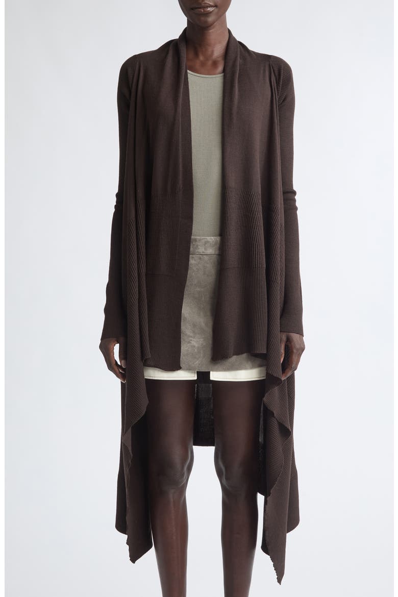 Asymmetric Wool Cardigan, Main, color, GREASE