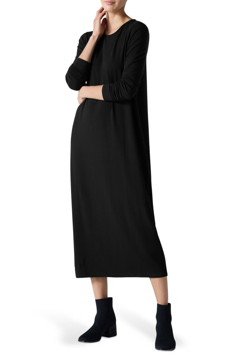 Long Sleeve Maxi Dress, Alternate, color, BLACK