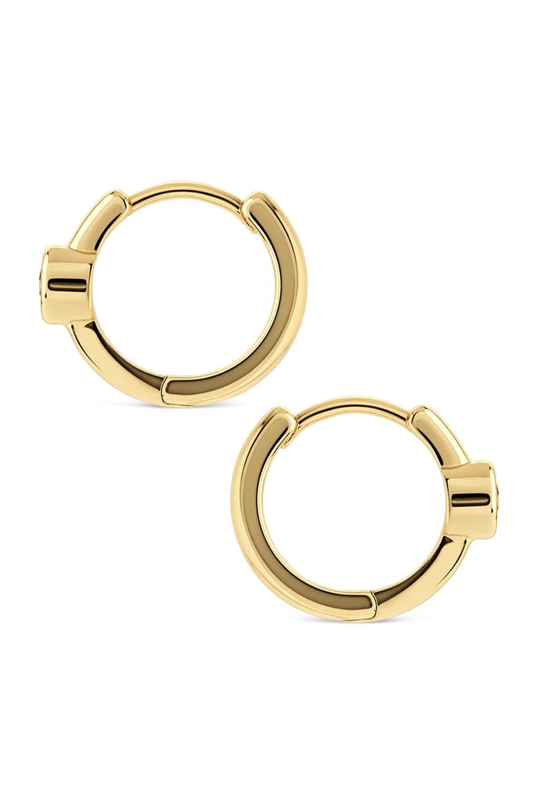 Crystal Drop Huggie Hoop Earrings, Alternate, color, GOLD