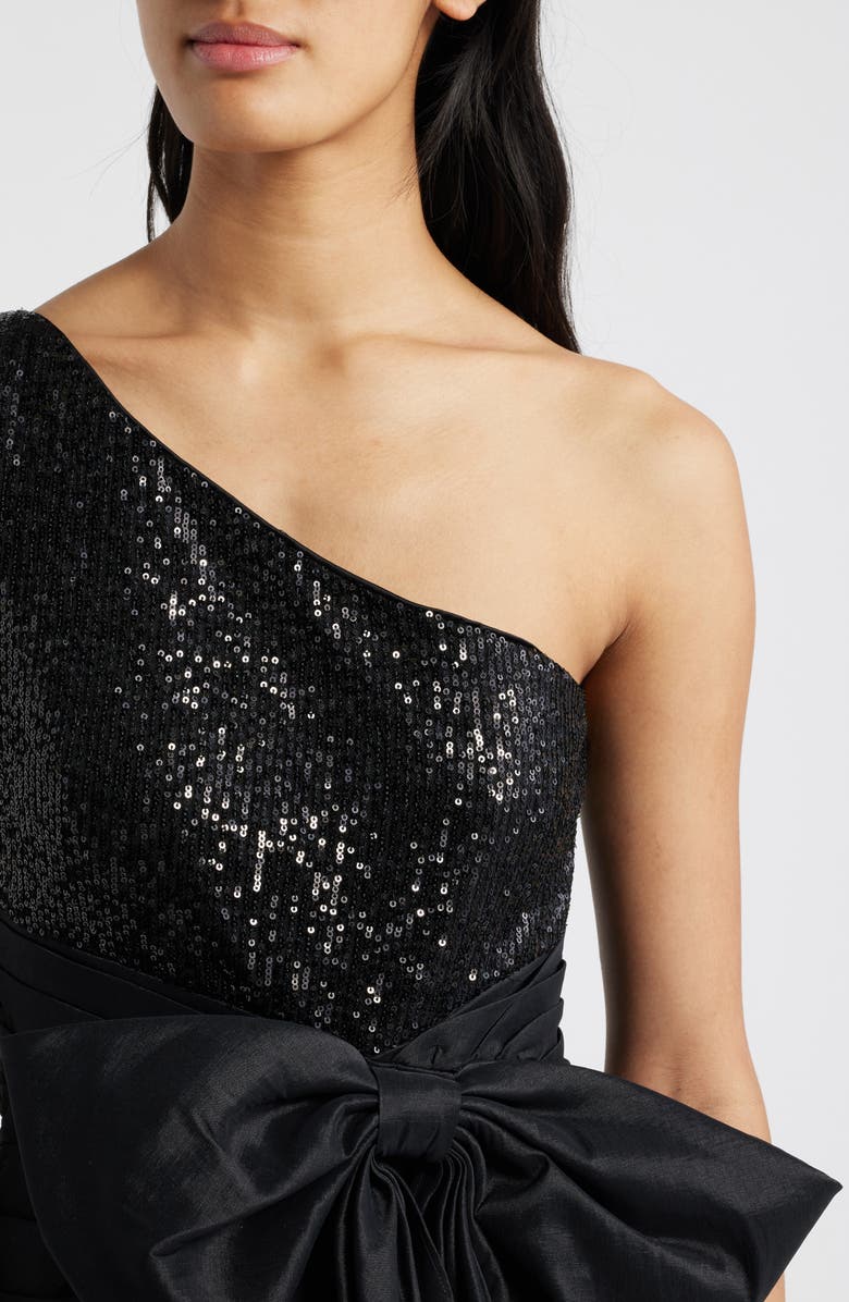 Eliza J One-Shoulder Sequin Gown, Alternate, color,