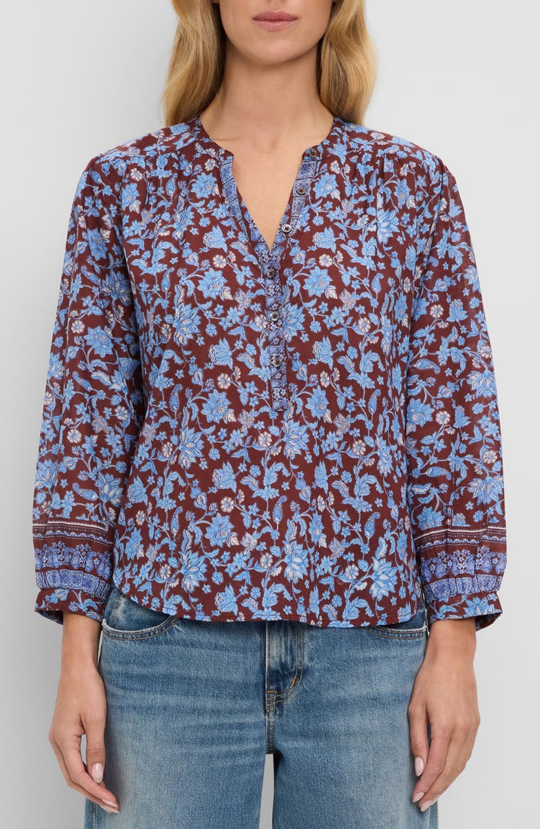 Michael Stars Katarina Print Top, Main, color, Sky Border Print
